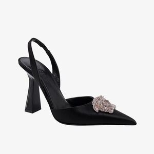 Versace
Women's White 80 Crystal Embellished Medusa Slingback